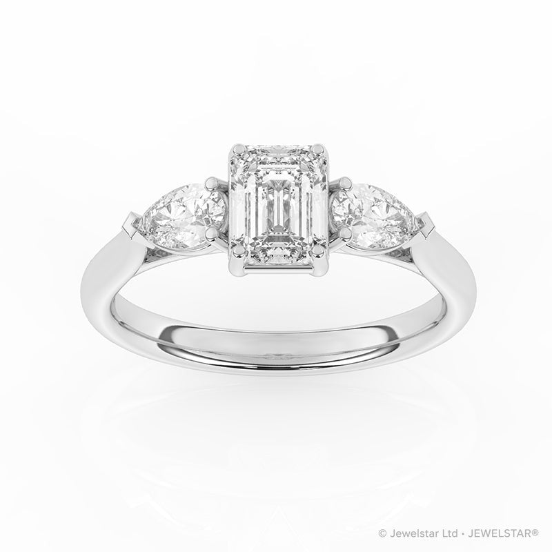 R-82410-AD-W  1.40ct Lab Diamond Three Stone Ring