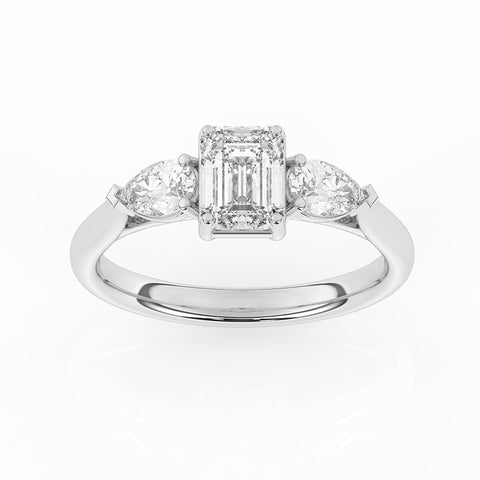 R-82410-AD-W  1.50ct G-H/VS Lab Diamond Three Stone Ring (EGL Report Included)