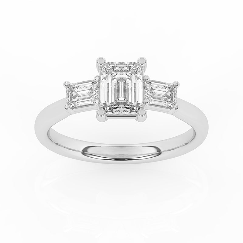 R-82411-AD-W  1.40ct Lab Diamond Three Stone Ring