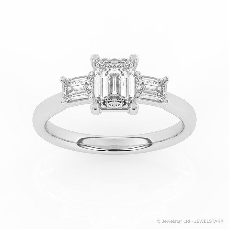 R-82411-AD-W  1.40ct Lab Diamond Three Stone Ring