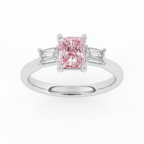 R-82411-PL-W  1.40ct Lab Diamond Three Stone Ring (IGI Report Included)