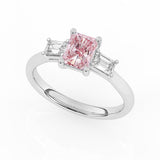 R-82411-PL-W  1.40ct Lab Diamond Three Stone Ring (IGI Report Included)