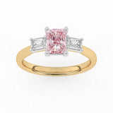 R-82411-PL-Y  1.40ct Lab Diamond Three Stone Ring