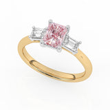 R-82411-PL-Y  1.40ct Lab Diamond Three Stone Ring