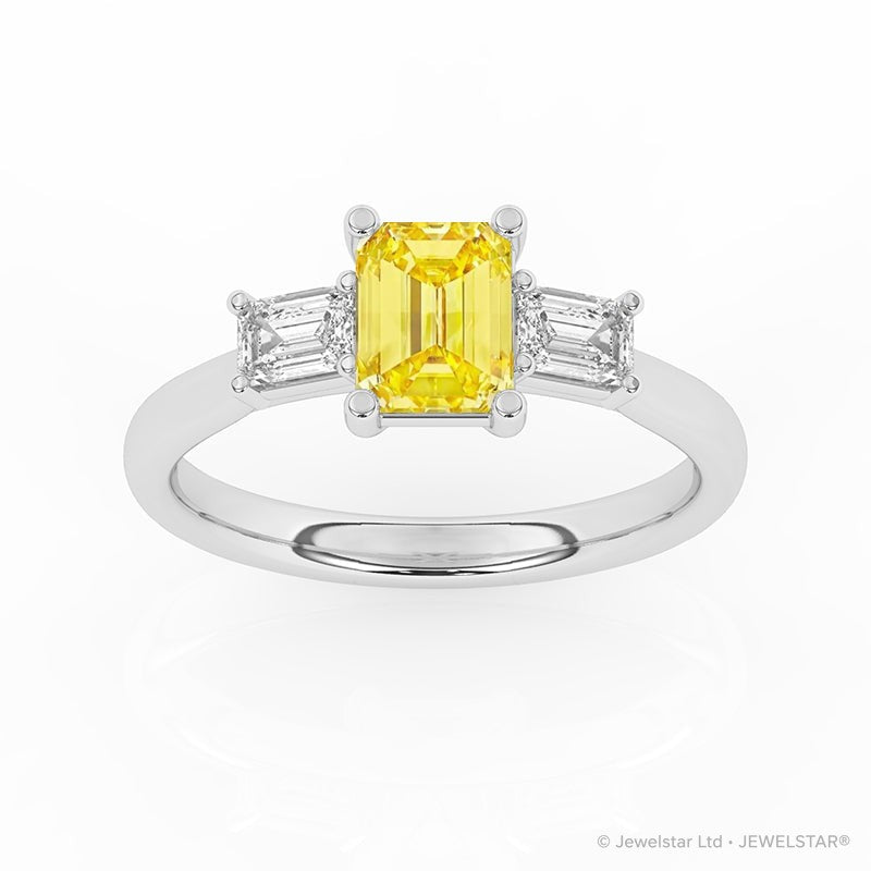 R-82411-YL-W  1.40ct Lab Diamond Three Stone Ring (IGI Report Included)