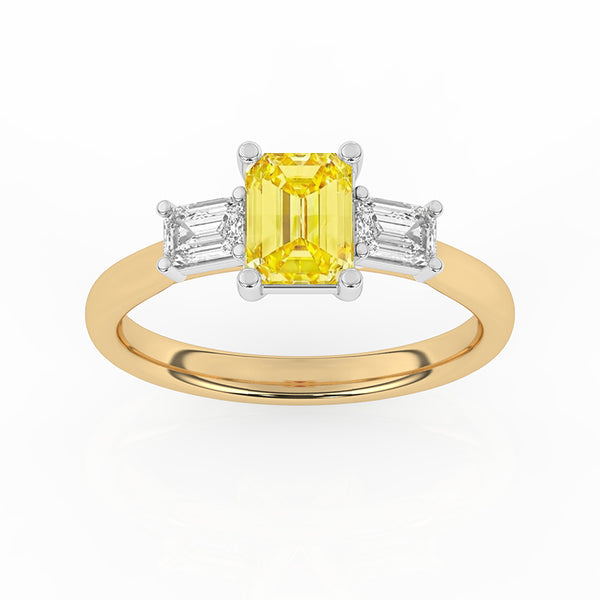 R-82411-YL-Y  1.40ct Lab Diamond Three Stone Ring (IGI Report Included)