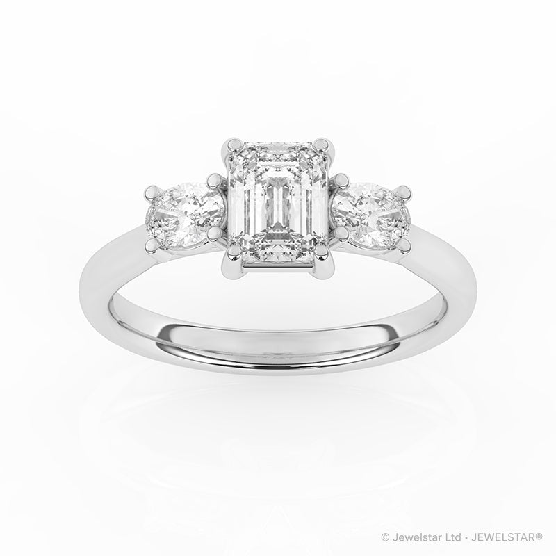 R-82412-AD-W  1.50ct Lab Diamond Three Stone Ring