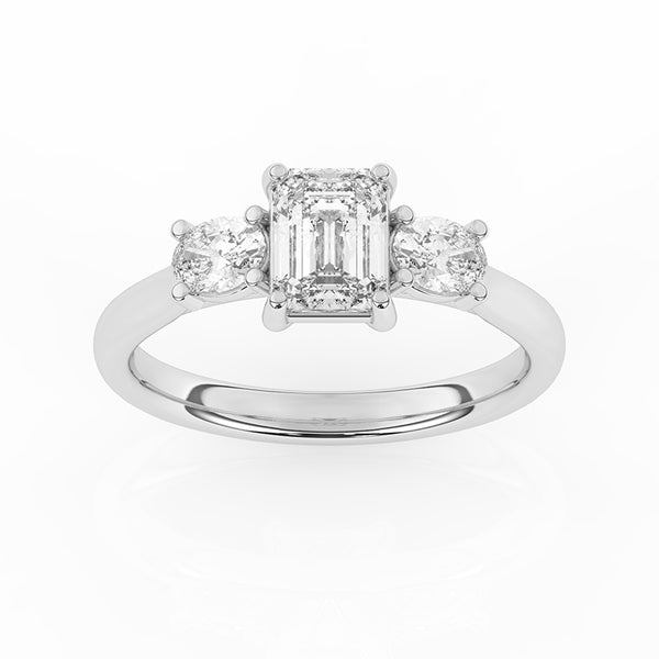 R-82412-AD-W  1.50ct Lab Diamond Three Stone Ring (EGL Report Included)