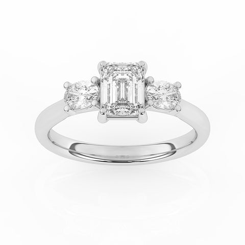 R-82412-AD-W  1.50ct Lab Diamond Three Stone Ring (EGL Report Included)
