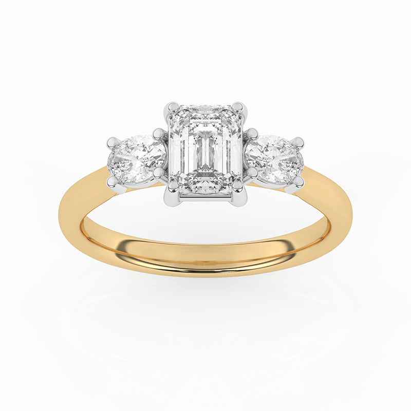 R-82412-AD-Y  1.50ct Lab Diamond Three Stone Ring