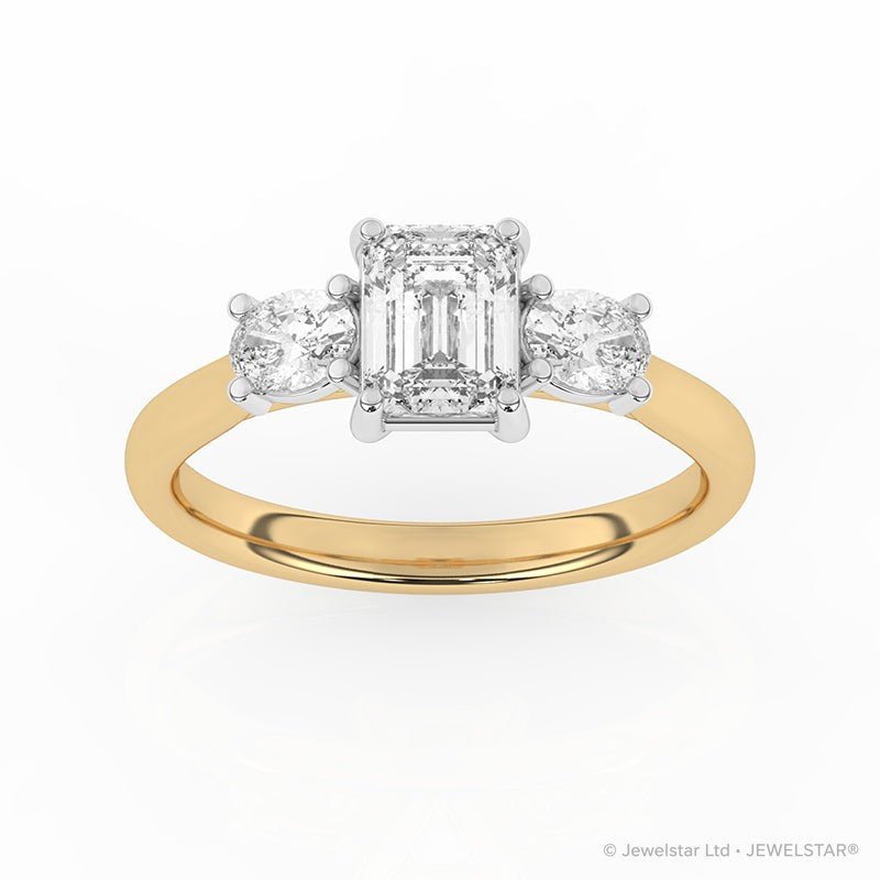R-82412-AD-Y  1.50ct Lab Diamond Three Stone Ring