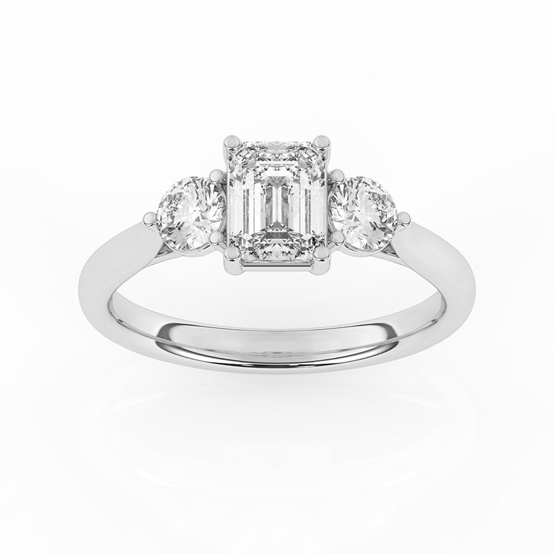 R-82413-AD-W  1.50ct Lab Diamond Three Stone Ring