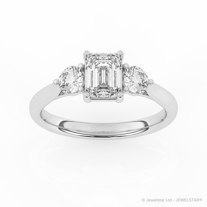 R-82413-AD-W  1.50ct Lab Diamond Three Stone Ring