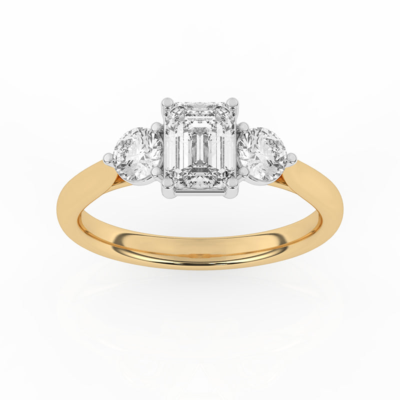R-82413-AD-Y  1.50ct Lab Diamond Three Stone Ring