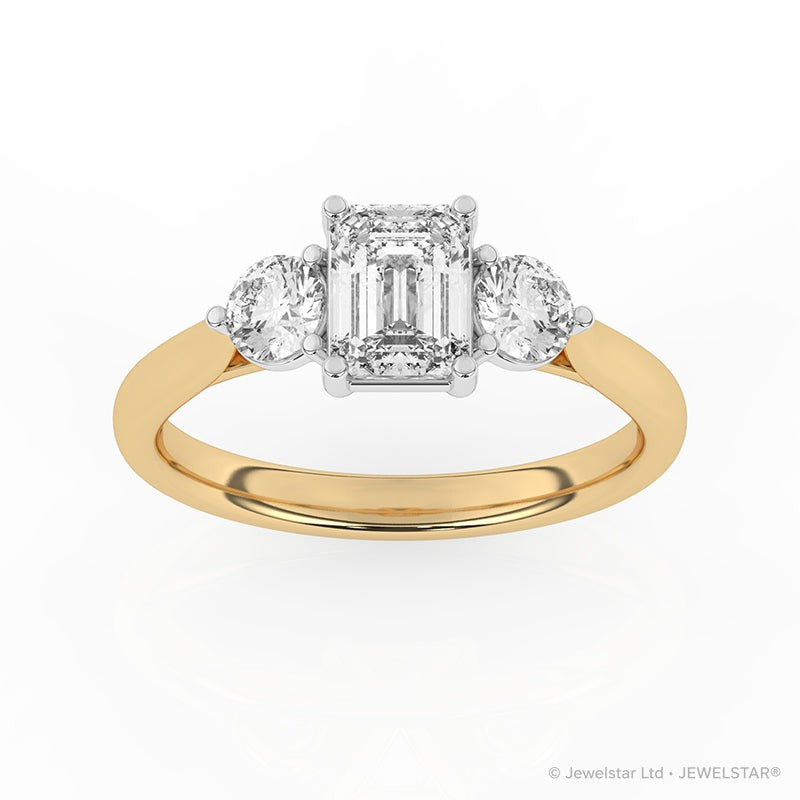 R-82413-AD-Y  1.50ct Lab Diamond Three Stone Ring