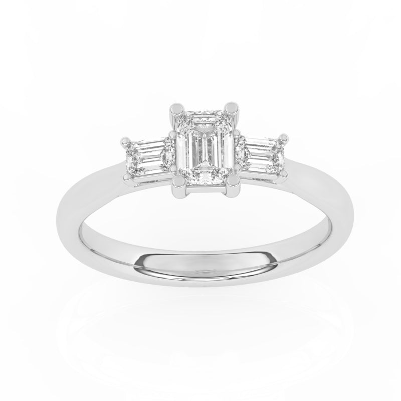 R-82420-AD-W  0.80ct Lab Diamond Three Stone Ring