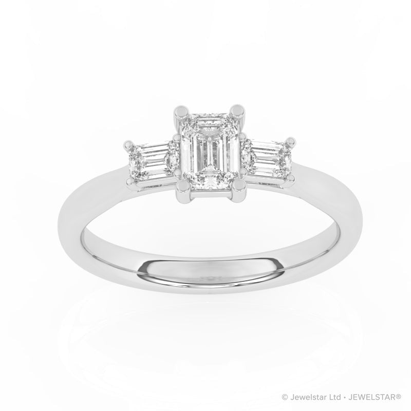 R-82420-AD-W  0.80ct Lab Diamond Three Stone Ring