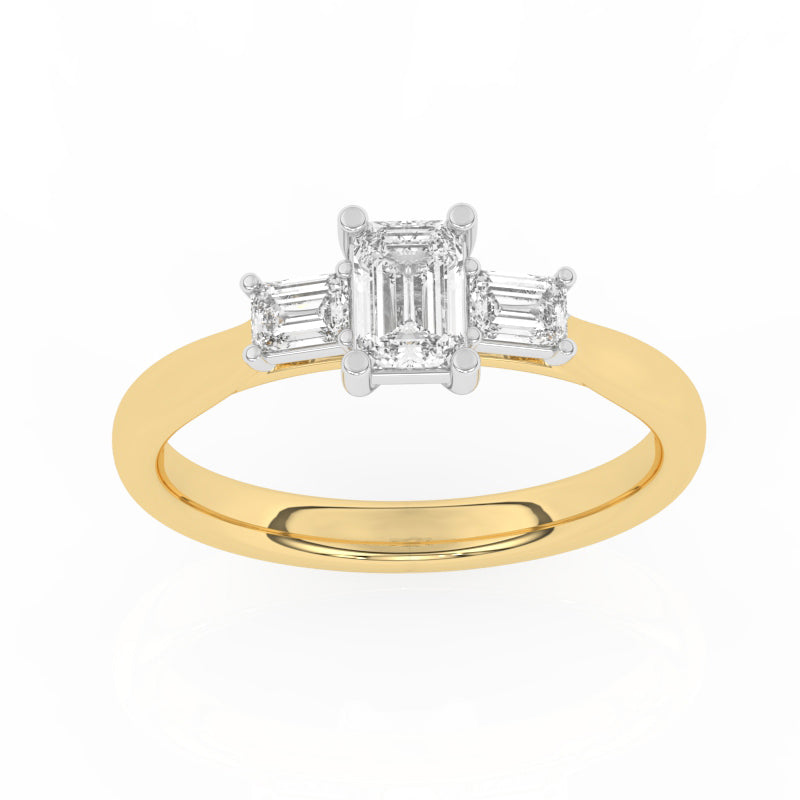 R-82420-AD-Y  0.80ct Lab Diamond Three Stone Ring