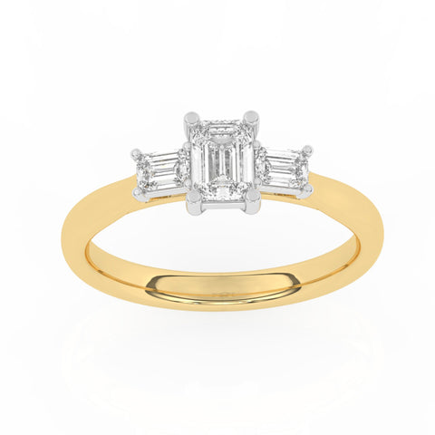 R-82420-AD-Y  0.80ct Lab Diamond Three Stone Ring (EGL Report Included)