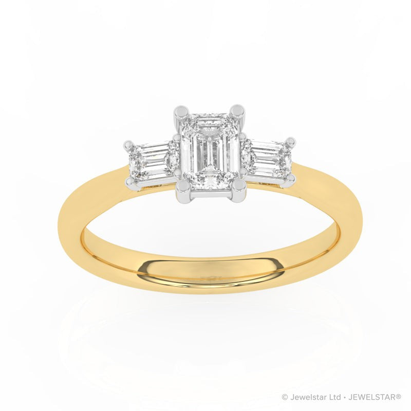 R-82420-AD-Y  0.80ct Lab Diamond Three Stone Ring
