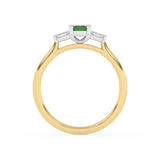 R-82420-EM-Y  Lab Diamond & Emerald Three Stone Ring F/VS (EGL Report Included)