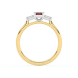 R-82420-RU-Y  Lab Diamond & Ruby Three Stone Ring F/VS (EGL Report Included)
