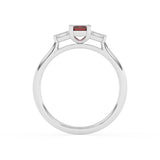R-82420-RU-W  Lab Diamond & Ruby Three Stone Ring F/VS (EGL Report Included)