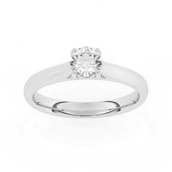 R-82501-AD-W  0.50ct D/VS2 Brilliant Cut Lab Diamond Solitaire Ring (IGI Report Included)