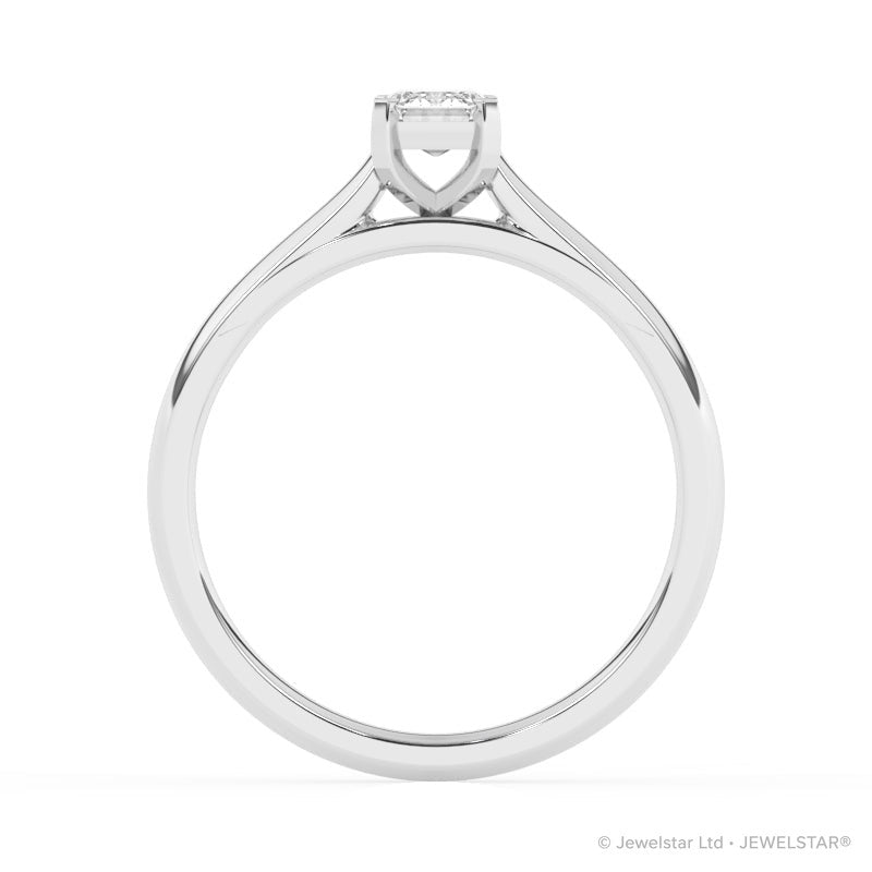 R-82502-AD-W  0.50ct D/VS Emerald Cut Lab Diamond Solitaire Ring (IGI Report Included)