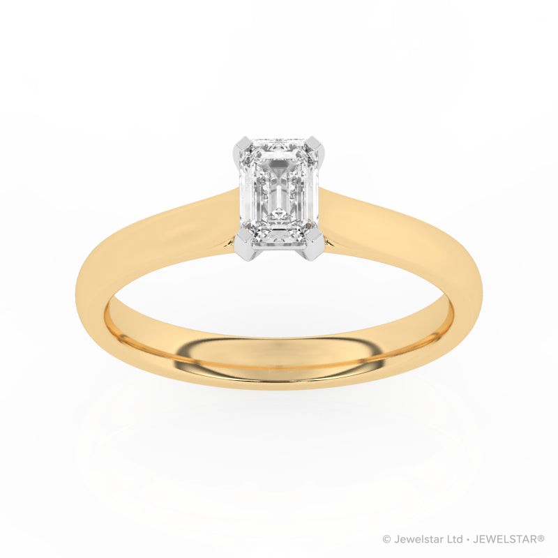 R-82502-AD-Y  0.50ct D/VS Emerald Cut Lab Diamond Solitaire Ring (IGI Report Included)