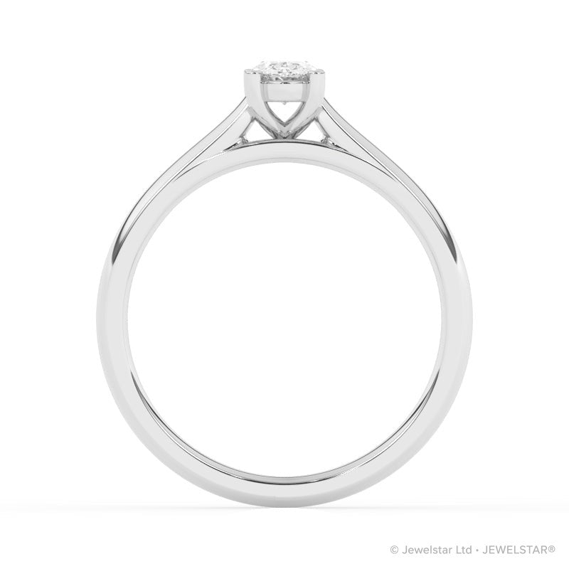 R-82503-AD-W  0.50ct D/VS2 Oval Cut Lab Diamond Solitaire Ring (IGI Report Included)