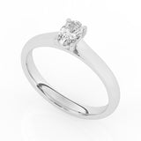 R-82503-AD-W  0.50ct D/VS2 Oval Cut Lab Diamond Solitaire Ring (IGI Report Included)