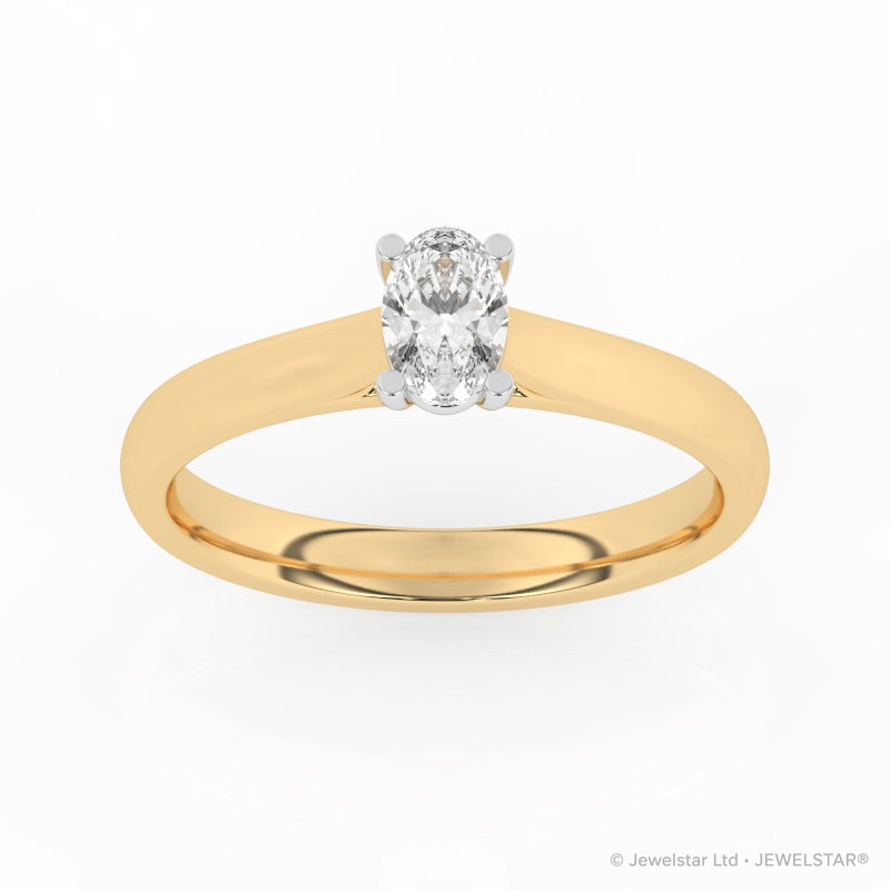 R-82503-AD-Y  0.50ct D/VS2 Oval Cut Lab Diamond Solitaire Ring (IGI Report Included)
