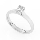 R-82502-AD-W  0.50ct D/VS Emerald Cut Lab Diamond Solitaire Ring (IGI Report Included)