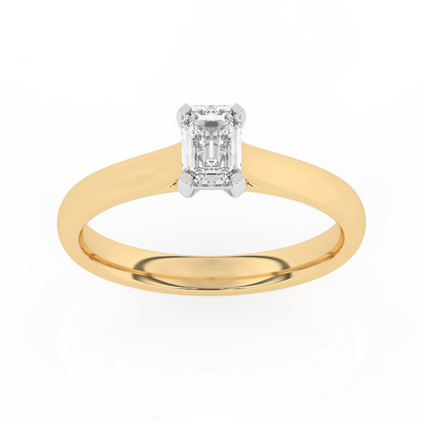 R-82502-AD-Y  0.50ct D/VS Emerald Cut Lab Diamond Solitaire Ring (IGI Report Included)