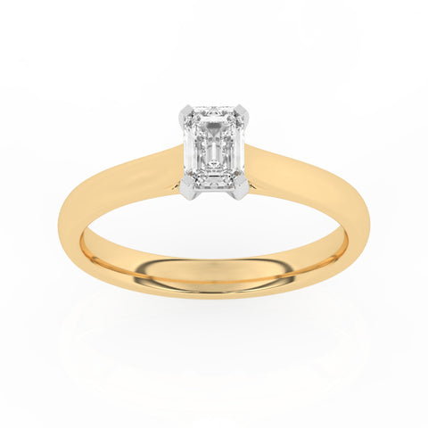 R-82502-AD-Y  0.50ct D/VS Emerald Cut Lab Diamond Solitaire Ring (IGI Report Included)