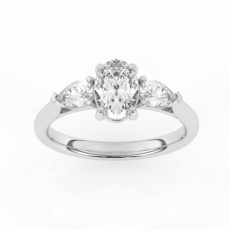 R-82510-AD-W  1.40ct Lab Diamond Three Stone Ring