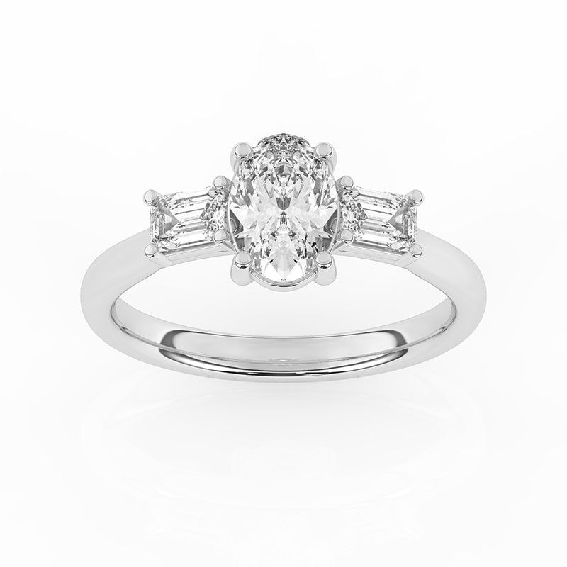 R-82511-AD-W  1.40ct Lab Diamond Three Stone Ring
