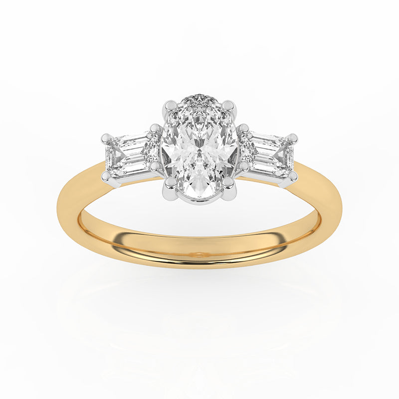 R-82511-AD-Y  1.40ct Lab Diamond Three Stone Ring