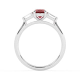 R-82511-RU-W  Lab Diamond & Ruby Three Stone Ring F/VS (EGL Report Included)