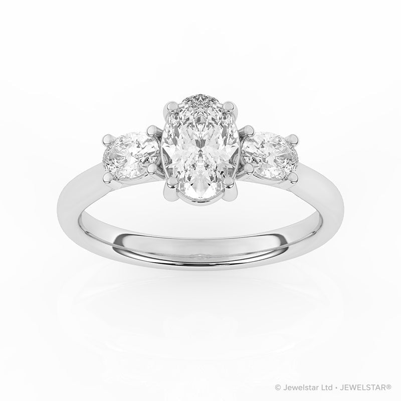 R-82512-AD-W  1.50ct Lab Diamond Three Stone Ring