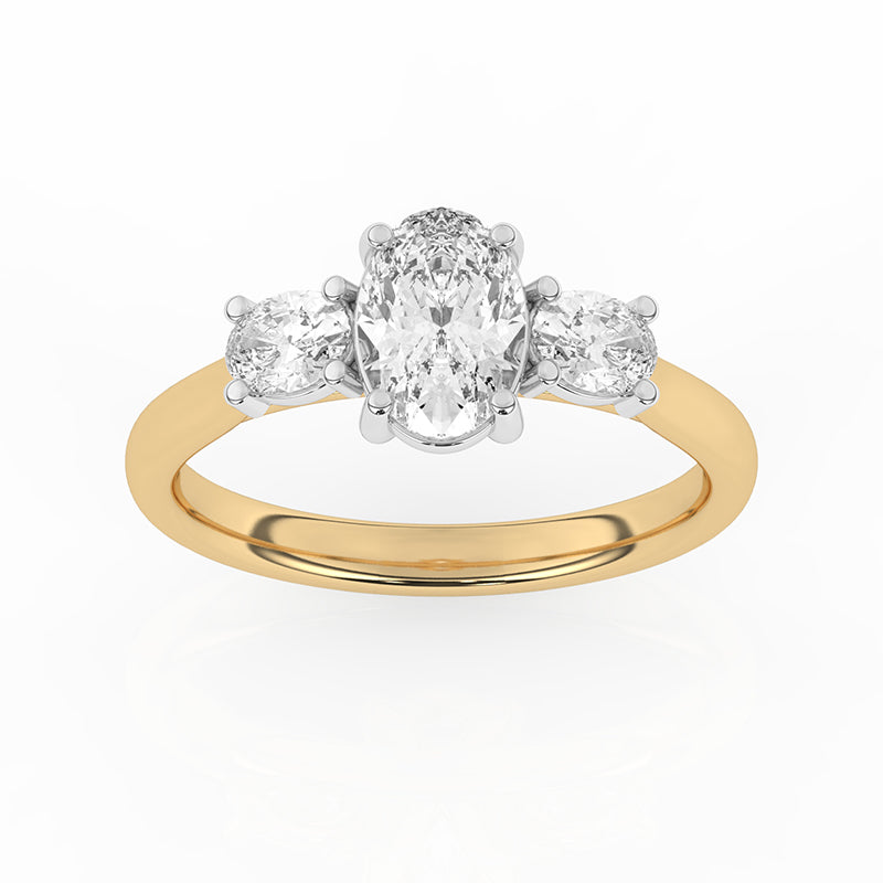 R-82512-AD-Y  1.50ct Lab Diamond Three Stone Ring