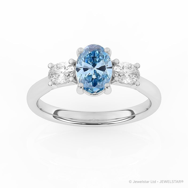 R-82512-BL-W  1.50ct Lab Diamond Three Stone Ring (IGI Report Included)