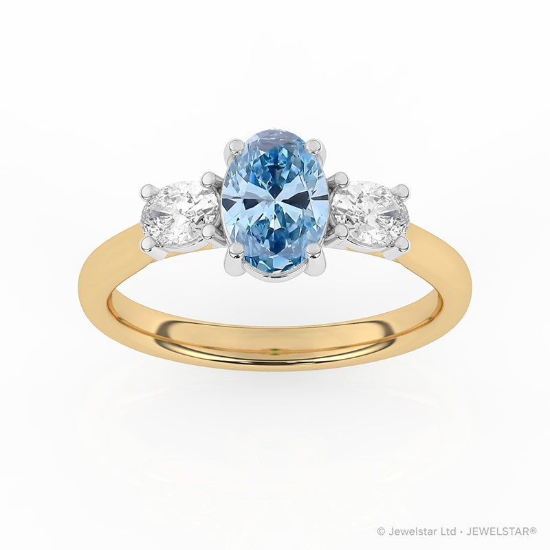 R-82512-BL-Y  1.50ct Lab Diamond Three Stone Ring (IGI Report Included)