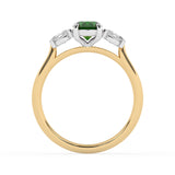 R-82512-EM-Y  Lab Diamond & Emerald Three Stone Ring F/VS (EGL Report Included)