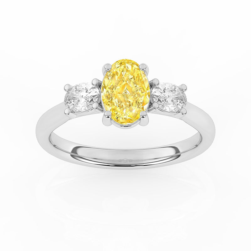 R-82512-YL-W  1.50ct Lab Diamond Three Stone Ring (IGI Report Included)