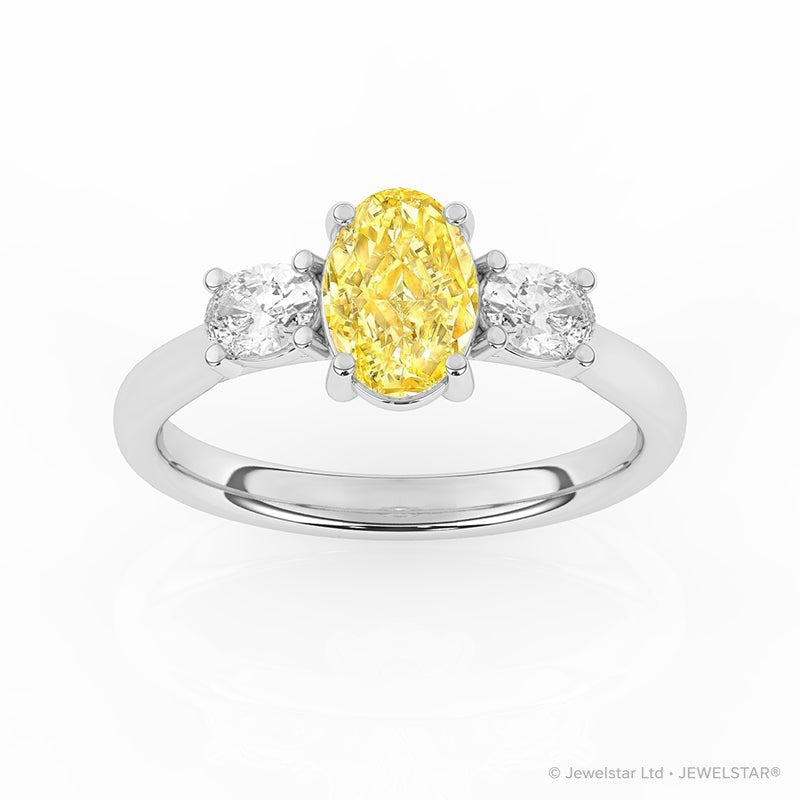 R-82512-YL-W  1.50ct Lab Diamond Three Stone Ring (IGI Report Included)