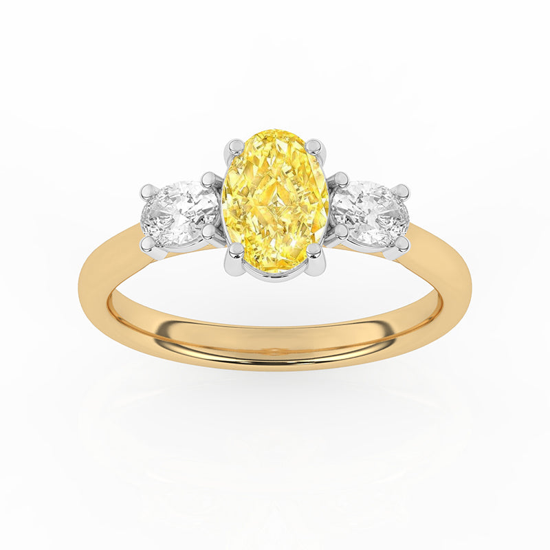 R-82512-YL-Y  1.50ct Lab Diamond Three Stone Ring (IGI Report Included)