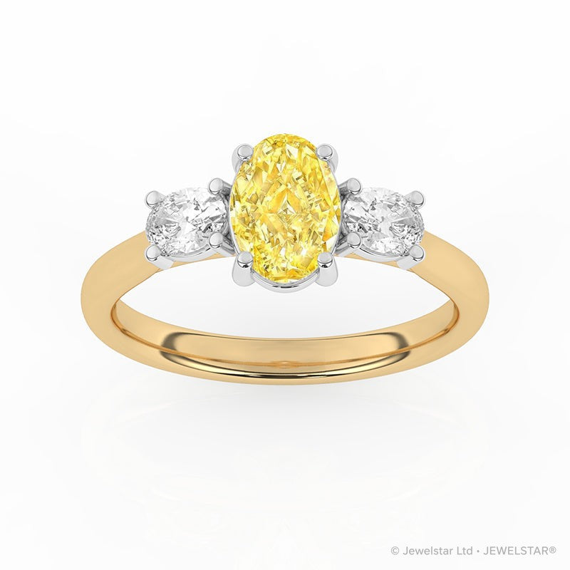 R-82512-YL-Y  1.50ct Lab Diamond Three Stone Ring (IGI Report Included)