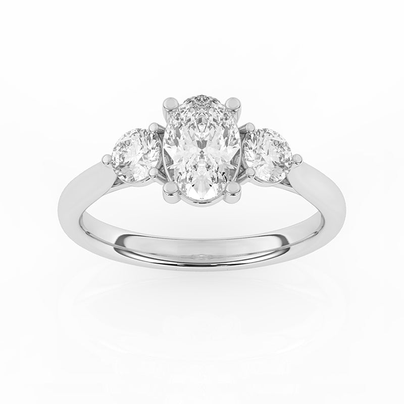 R-82513-AD-W  1.50ct Lab Diamond Three Stone Ring